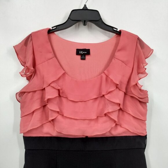 IZ Byer Flutter Sleeve Ruffled Colorblock Bodycon Mini Dress Small Women Pink - Picture 4 of 15